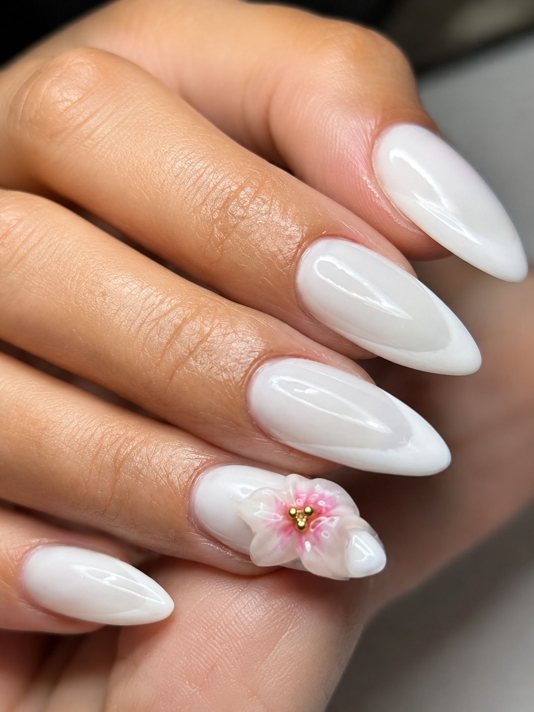 Blanc laiteux · fleur 3D
